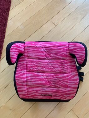 Harmony Pink Zebra-Print Kids Booster Seat